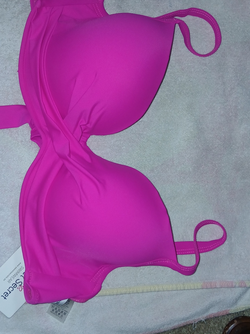 Women's Pink Padded Bikini Top - Hot Pink Swimwear